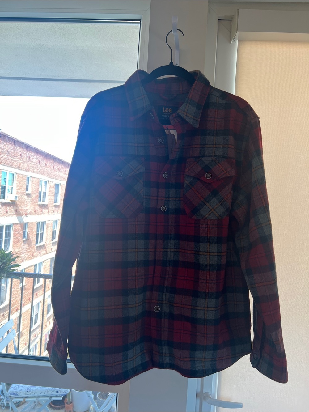 Lee Red, Black and Gray Plaid Flannel Jacket